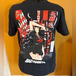 Bad Habits Unisex Tee with Anime Graphics